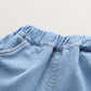 Costume polo en denim tendance pour enfants, motif dessin animé