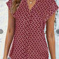 Cross Border V-neck Geometric Casual Short Sleeve Shirt