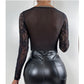 European And American Solid Color See-through Ruffled High-grade Vest Long Sleeve Bra