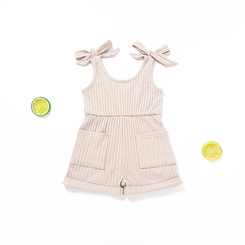 Short une pièce à double bretelle pour bébé de 0 à 4 ans, garçon et fille
