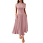 Slant Shoulder Waist Trimming Long With Pocket Dress
