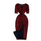 Shiny Silk Dress Temperament Goddess Waist Small Buttocks
