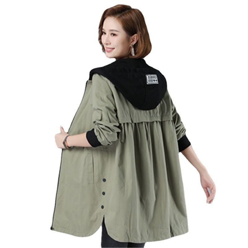 Mid-length Loose Casual Hooded Jacket