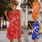 Women's Sleeveless Lace-up Ruffled Dress