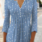 Fashion Printed Long Sleeved Shirt V-neck Blouses Ladies
