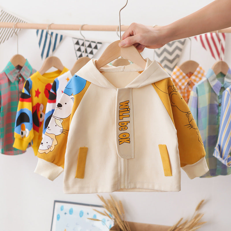 XY2068 Printemps et Automne Bébé Garçon Bébé Fille Manteau Mignon Moyen Velours Côtelé À Capuche Enfants Manches Longues Vêtements Enfants