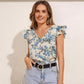 Summer New Sleeveless Leopard Print Ruffled Top