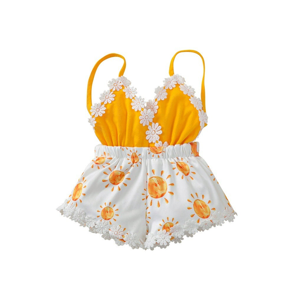 Body porte-jarretelles pour fille, lotion tournesol