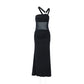 Irregular Off The Shoulder Bandeau Style Hugging Mesh Spliced Backless Dress