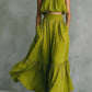 Two-piece High-waist Flared Skirt Set