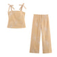 European And American Style Fashion Slim Embroidery Top And Trousers