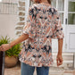 V-neck Printed T-shirt Casual Bell Sleeve Top