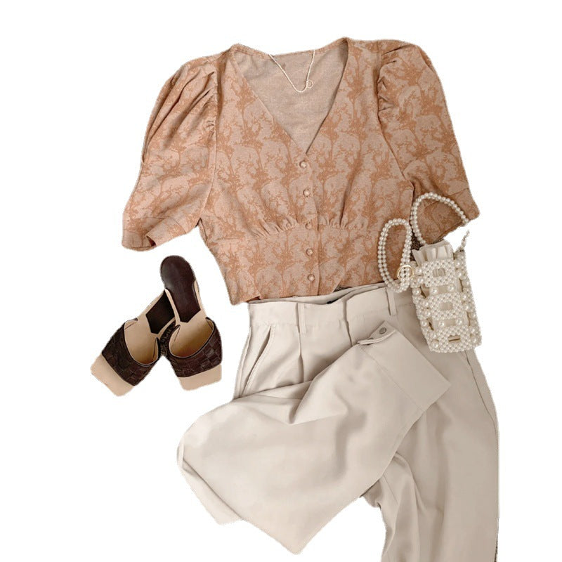Hong Kong Style Retro Chic Western Style Age-reducing Fashion Two-piece Suit