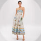 High-waisted Cotton-linen Printed Camisole Casual Fashionable Dress
