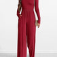 Autumn And Winter Draping Solid Color Sports Long Sleeve Jumpsuit Wide-leg Pants