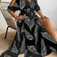 Elegant V-neck Sleeveless Off-shoulder Split Dress