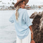 Women's Fashion Polo Collar Pocket Candy Color Shirt Top
