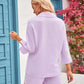 Women's Cotton Cropped Sleeves Shirt Shorts Suit