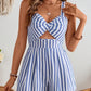 Women's Holiday Solid Color Hollow Twist Knot Jumpsuit