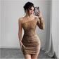 Crossbody Long Sleeve Narrow Dress