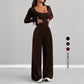 Womens Fashionable Casual Solid-Color Jumpsuit