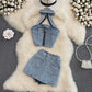 Hanging Neck And Backless Fashion Suit