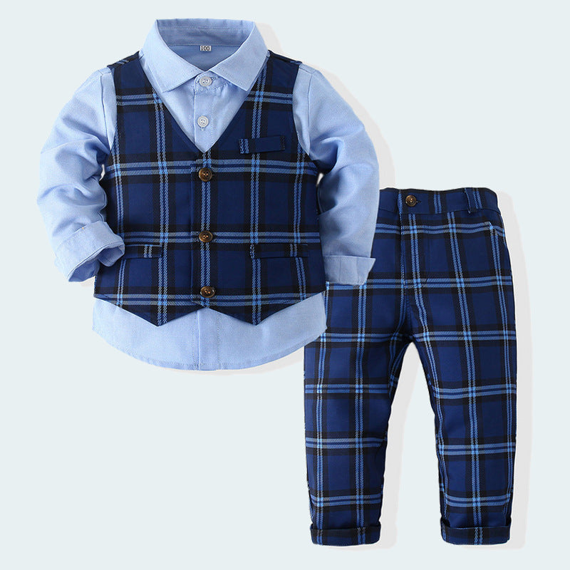 Chemise à manches longues et gilet trois pièces