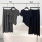 Short-sleeve Top And Drapey Skirt Two-piece Set