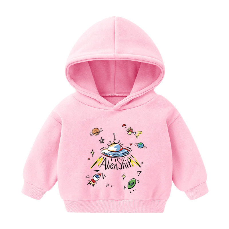 Boys And Girls Hooded Sweater And Cashmere Children's All-match Long-sleeved Clothes