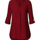 Women's Spring And Autumn V-neck Long Sleeve Shirt