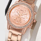 Women's Three-eye Quartz Diamond-embedded Watch