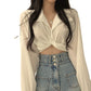 Women's Back Ties Bow Short Shirt