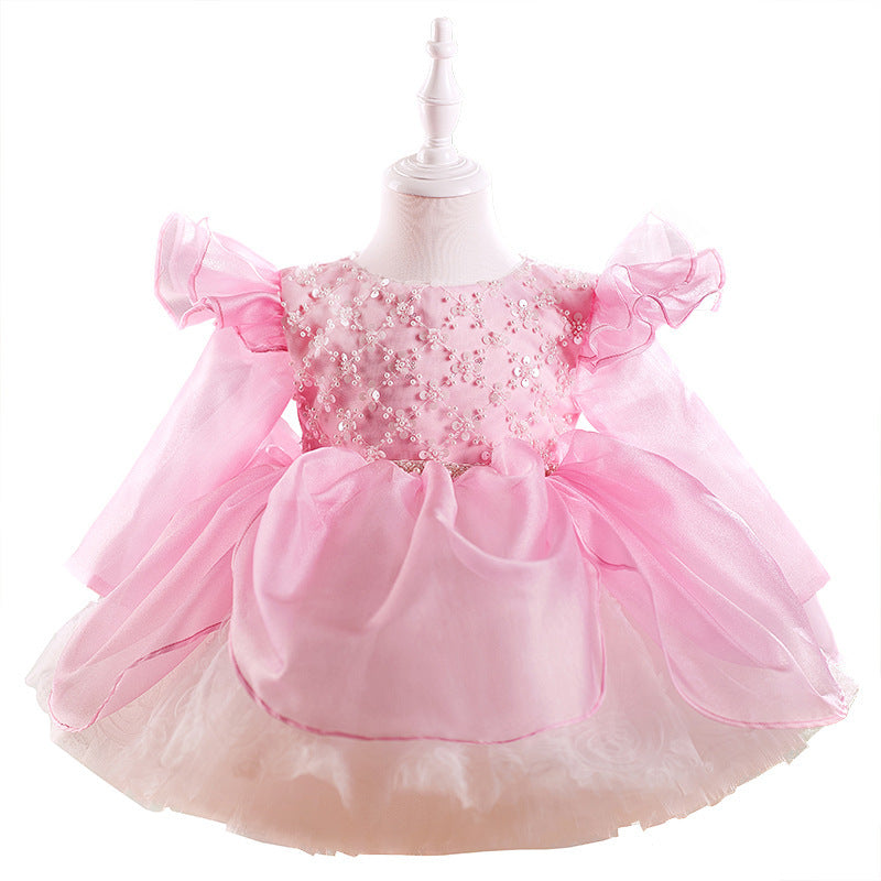 Children Flounced Sleeve Pettiskirt Birthday Dress
