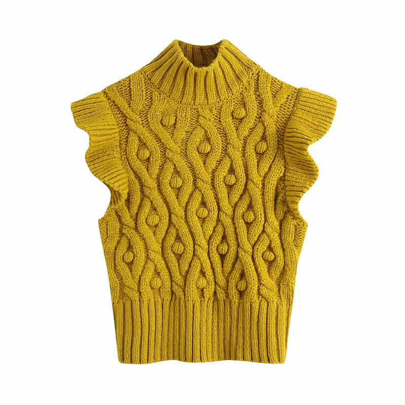 Women's Casual Lace Fungus Sleeveless Sweater