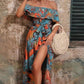 Women's Off-neck Ruffled Tied Waist Dress