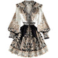 Women's V-neck Lantern Sleeve Printed Dress