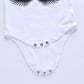 White Short Sleeved Letter Printed Romper Striped Printed Shorts  Turban Three  Piece Suit