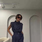 Shoulder Slimming Waist-slimming Belt Decoration Blouse And Pants