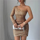 Crossbody Long Sleeve Narrow Dress
