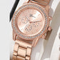 Women's Three-eye Quartz Diamond-embedded Watch
