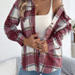 Women's Casual Plaid Woolen Mid-length Coat