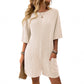 Women's Loose Pockets Back V-neck Short-sleeved Jumpsuit