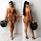 Long Sleeve Flared Sleeves Dress