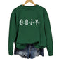 Fashion Printed Cozy Season Autumn Crew Neck Long Sleeve All-match Loose Sweater