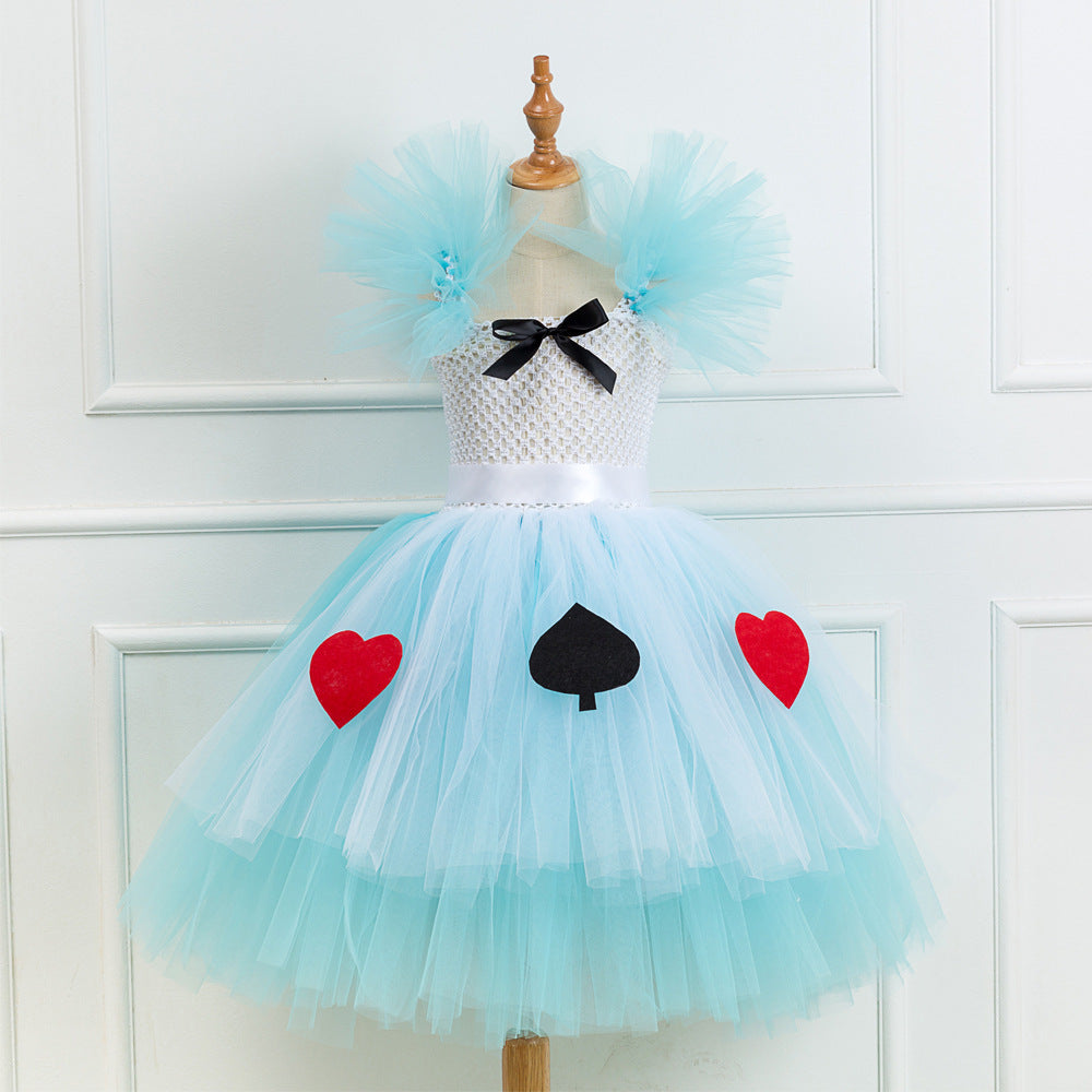 Girls Princess Cartoon Peach Heart Halloween Performance Dress