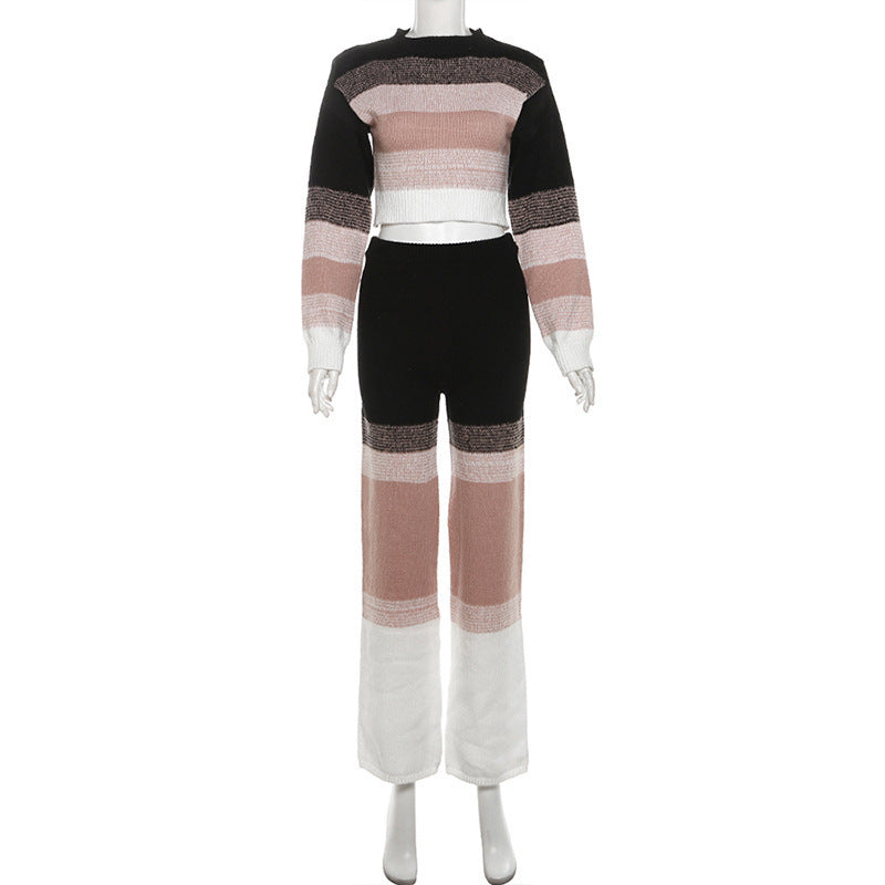 Tenue taille haute Pantalon droit Costume deux pièces