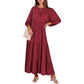 Robe d'été bohème vintage imprimée pour femme, élégante, décontractée, ample, col en V, manches courtes, longue
