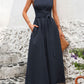 Womens Casual Chic Asymmetrical Twist-Waist Dress