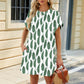 Robe ample imprimée à col rond et manches courtes