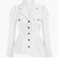 Veste tendance pour femme avec revers et ourlet à volants